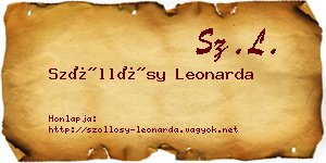 Szőllősy Leonarda névjegykártya
